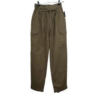 NWT Gap High Rise Pleated Cargo Pants Golden Khaki Tan Belted Size 00 Utility